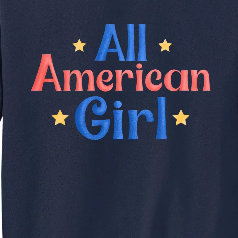 All American, Women American Flag 4th Of July Patriotic Tall Sweatshirt