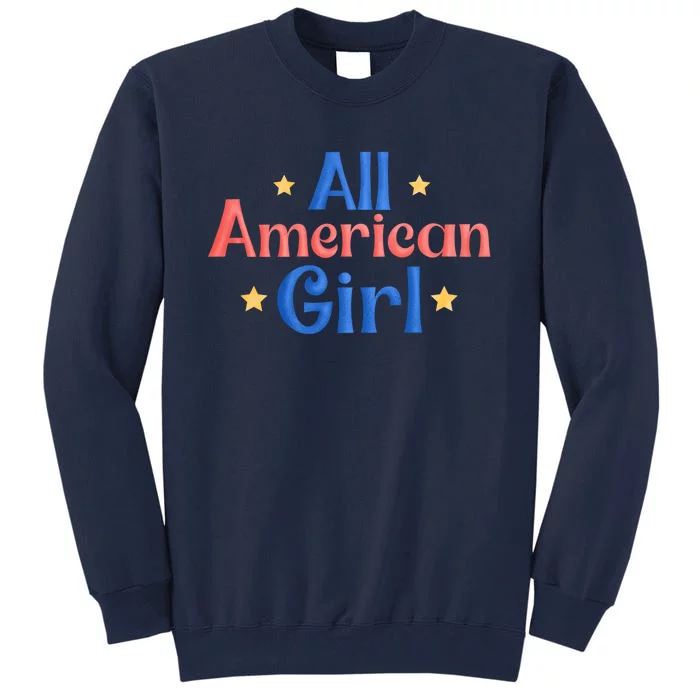 All American, Women American Flag 4th Of July Patriotic Tall Sweatshirt