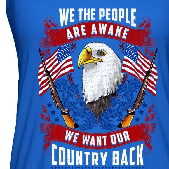 Awake Americans Want Our Country Back Fight For Freedom Usa Gift Ladies Essential Flowy Tank