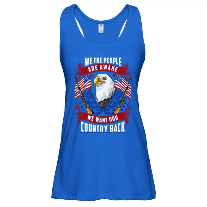 Awake Americans Want Our Country Back Fight For Freedom Usa Gift Ladies Essential Flowy Tank