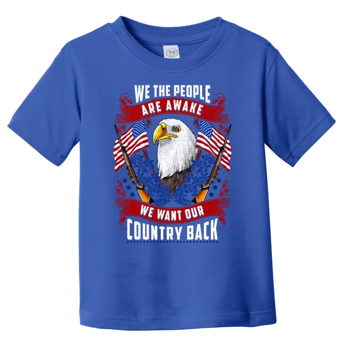 Awake Americans Want Our Country Back Fight For Freedom Usa Gift Toddler T-Shirt