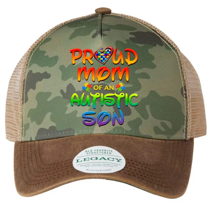 Autism Awareness Wear Proud Mom Of Son Legacy Tie Dye Trucker Hat