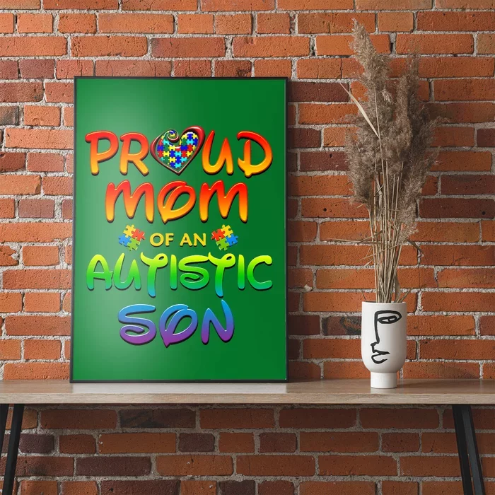 Autism Awareness Wear Proud Mom Of Son Poster