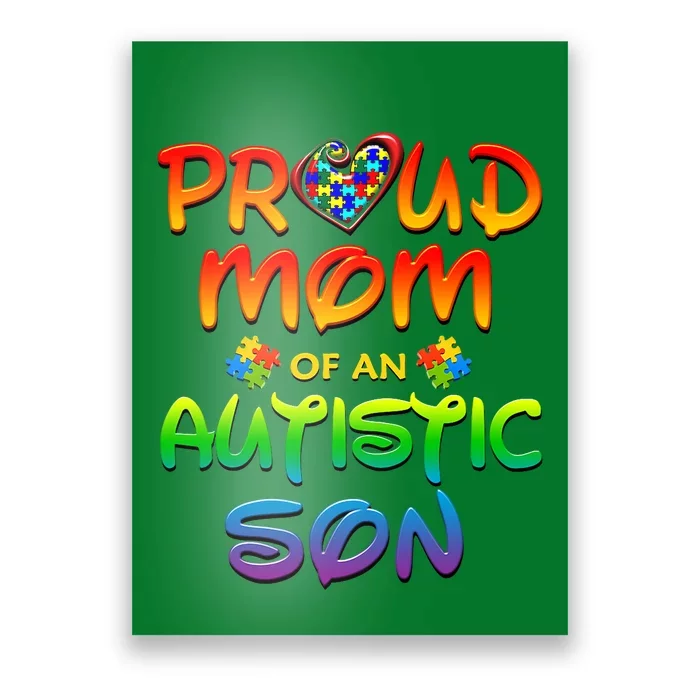 Autism Awareness Wear Proud Mom Of Son Poster