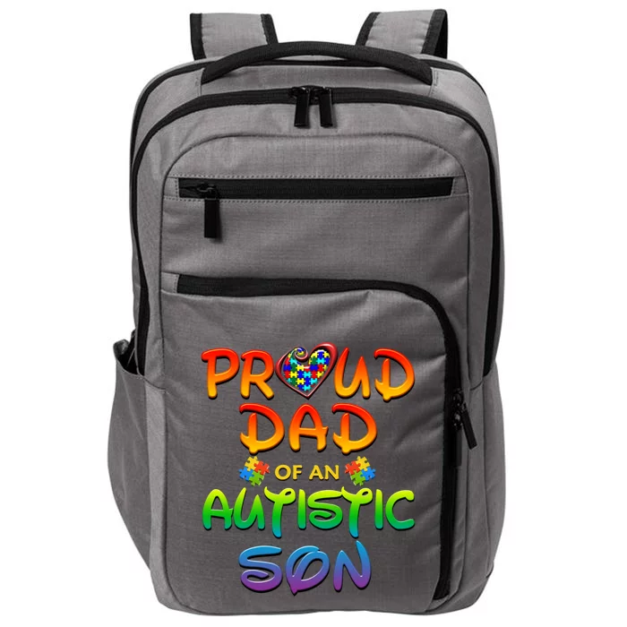 Autism Awareness Wear Proud Dad Of Son Gift Impact Tech Backpack