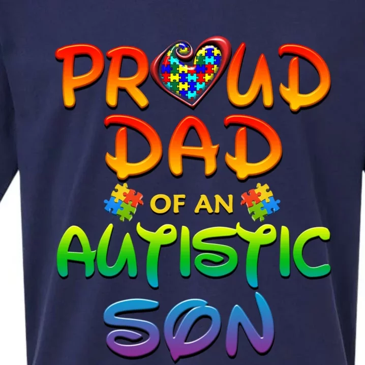 Autism Awareness Wear Proud Dad Of Son Gift Sueded Cloud Jersey T-Shirt