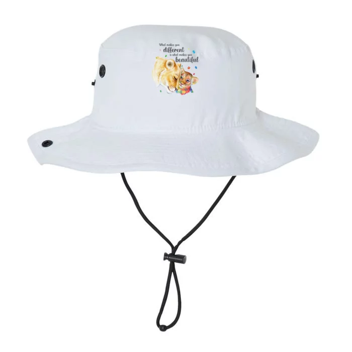 Autism Awareness What Makes You Different Lion Mom Women Legacy Cool Fit Booney Bucket Hat