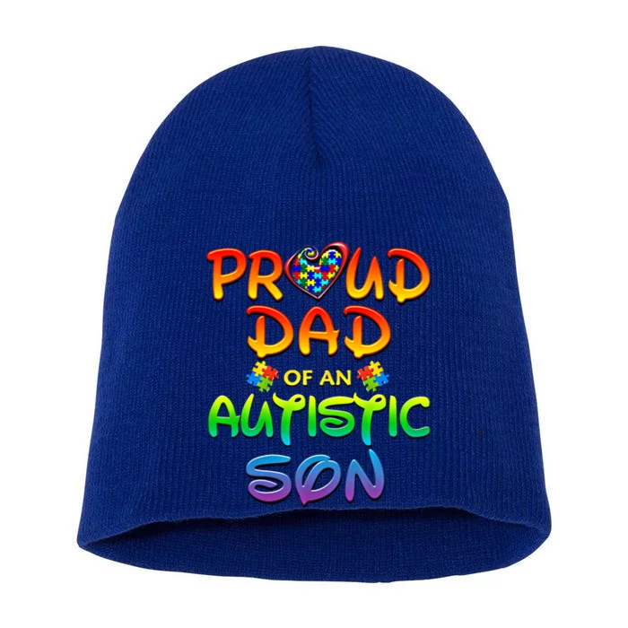 Autism Awareness Wear Proud Dad Of Son Gift Short Acrylic Beanie