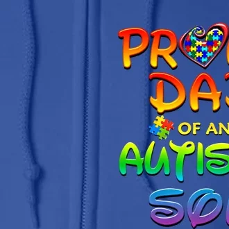 Autism Awareness Wear Proud Dad Of Son Gift Full Zip Hoodie