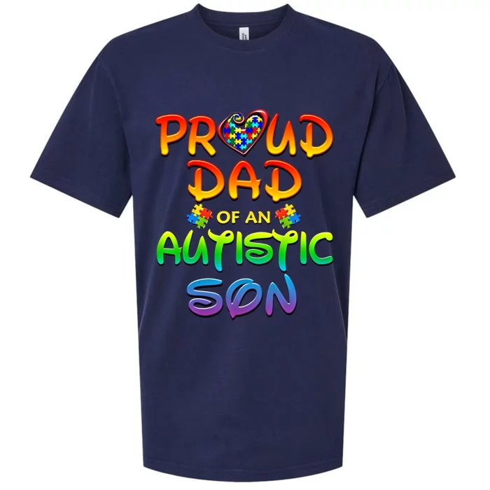 Autism Awareness Wear Proud Dad Of Son Gift Sueded Cloud Jersey T-Shirt