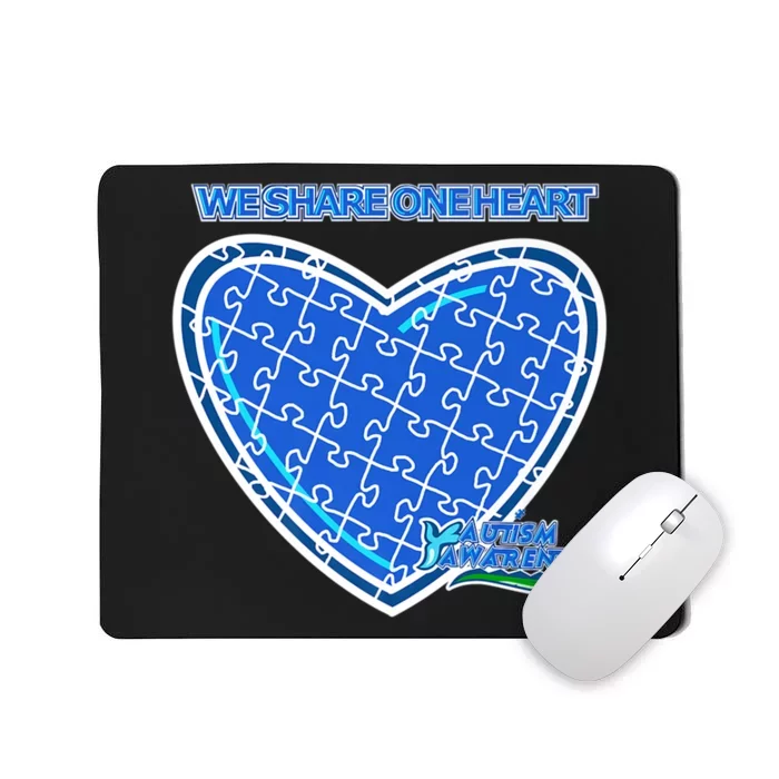 Autism Awareness We Share One Heart Mousepad