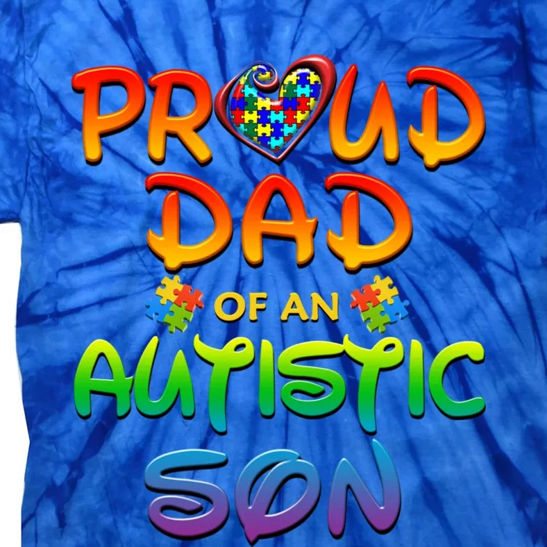 Autism Awareness Wear Proud Dad Of Son Gift Tie-Dye T-Shirt