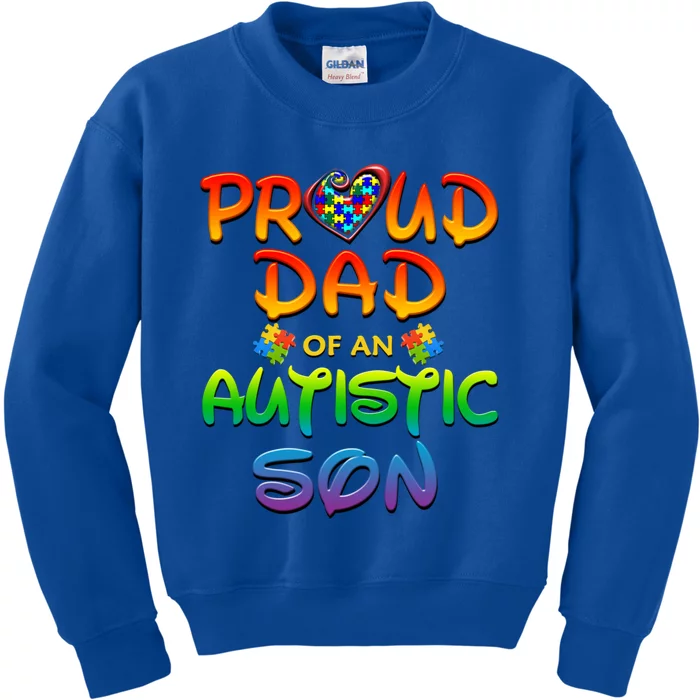 Autism Awareness Wear Proud Dad Of Son Gift Kids Sweatshirt