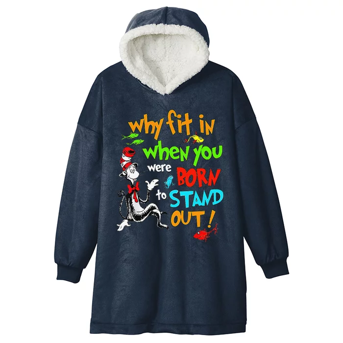 Autism Autist Why Fit In When You Were Born To Stand Out Hooded Wearable Blanket