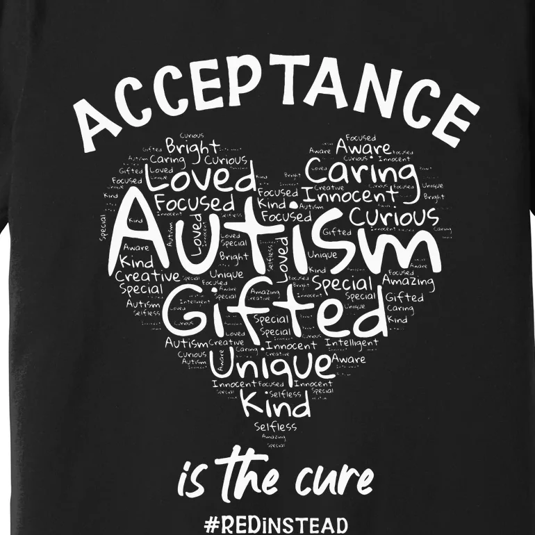 Autism Awareness Wear Red Instead Autism Heart REDinstead Premium T-Shirt