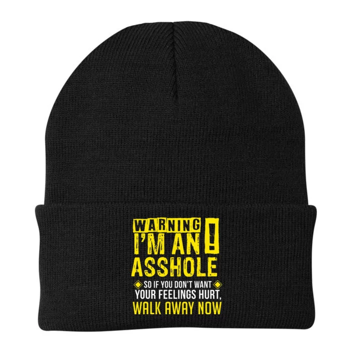 Asshole Assholes Warning Vulgar Profanity Fun Gag Gift Knit Cap Winter Beanie