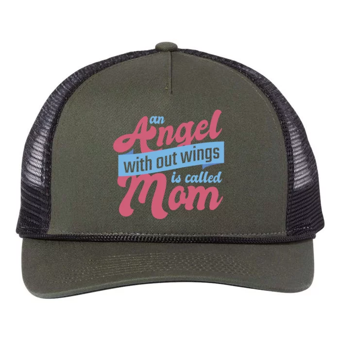 An Angel Without Wings Is Called Mom Retro Rope Trucker Hat Cap