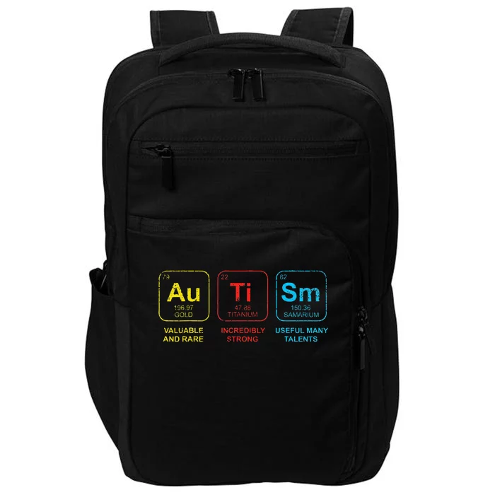 Autism Awareness Women Men Elements Periodic Table ASD Impact Tech Backpack