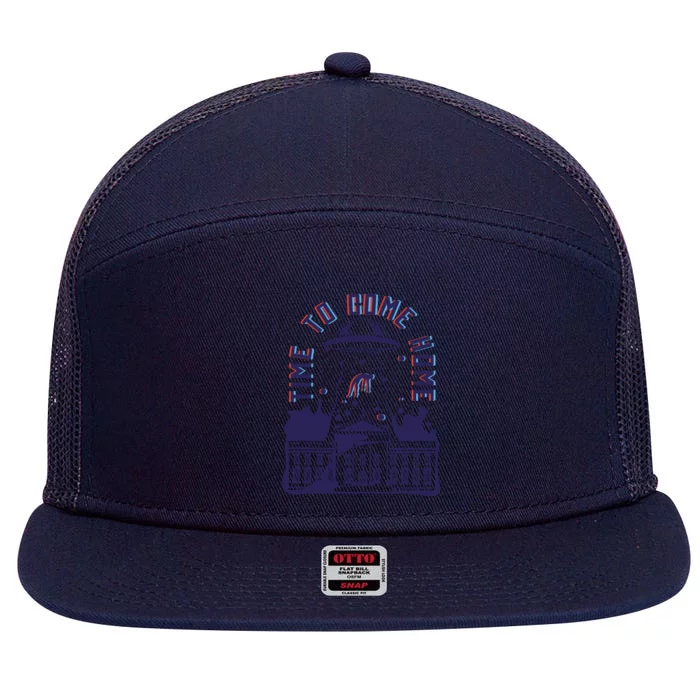 Alien Abduction White House 7 Panel Mesh Trucker Snapback Hat