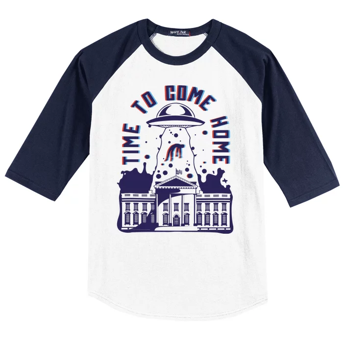 Alien Abduction White House Baseball Sleeve Shirt