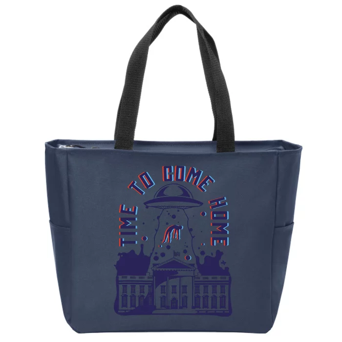 Alien Abduction White House Zip Tote Bag