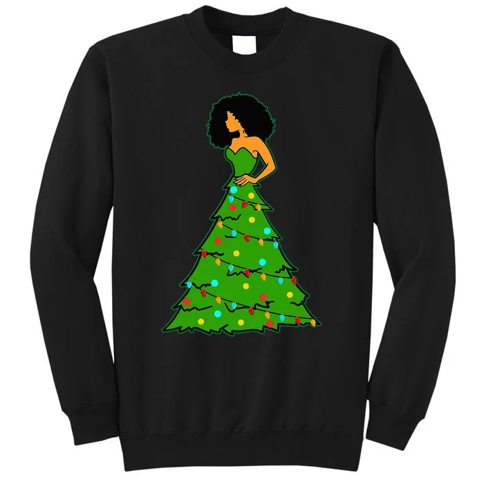 African American Woman Christmas Tree Xmas Decor Sweatshirt