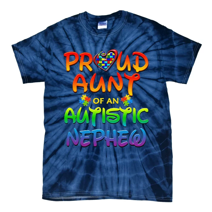 Autism Awareness Wear Proud Aunt Of Nephew Women Tie-Dye T-Shirt