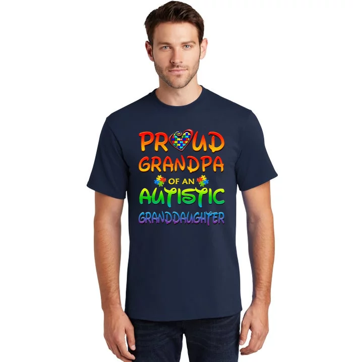 Autism Awareness Wear Proud Grandpa Of Granddaughter Tall T-Shirt