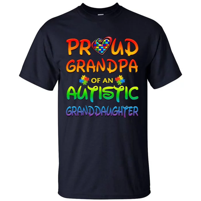 Autism Awareness Wear Proud Grandpa Of Granddaughter Tall T-Shirt