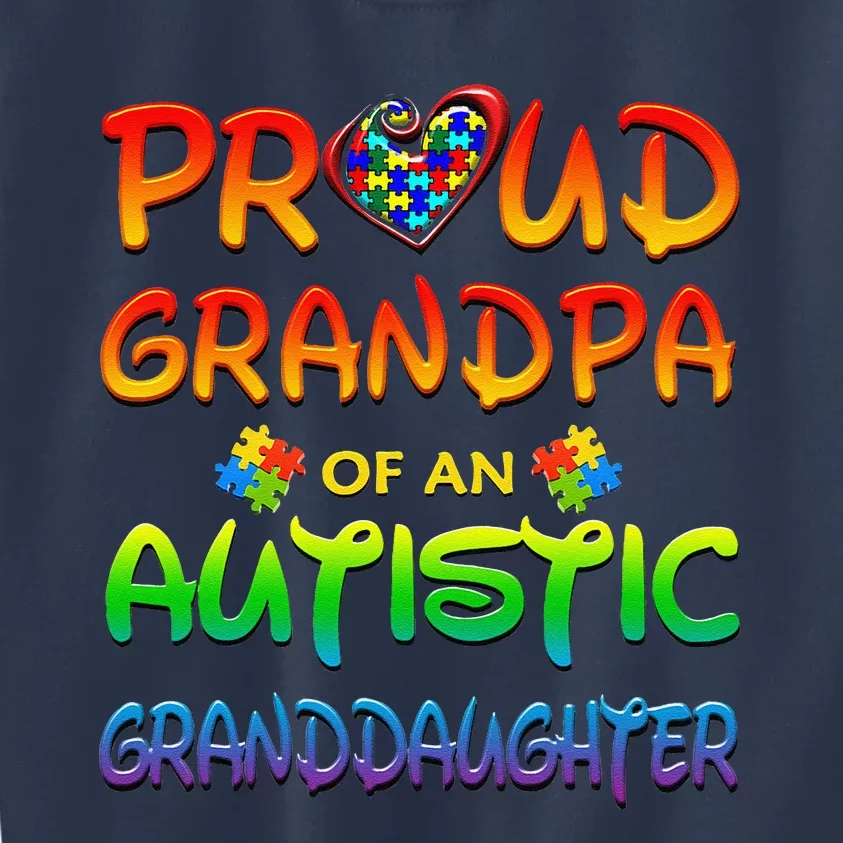 Autism Awareness Wear Proud Grandpa Of Granddaughter Kids Sweatshirt