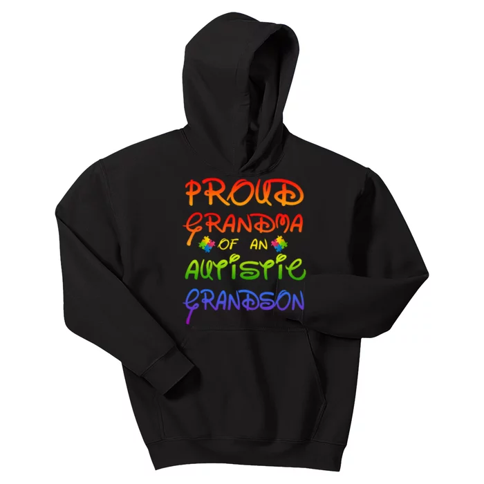 Autism Awareness Wear Proud Grandma Of Grandson Cool Gift Kids Hoodie