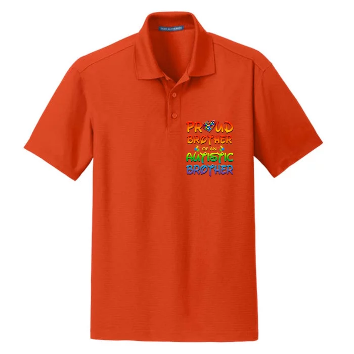 Autism Awareness Wear Proud Brother Of Brother Funny Gift Dry Zone Grid Performance Polo