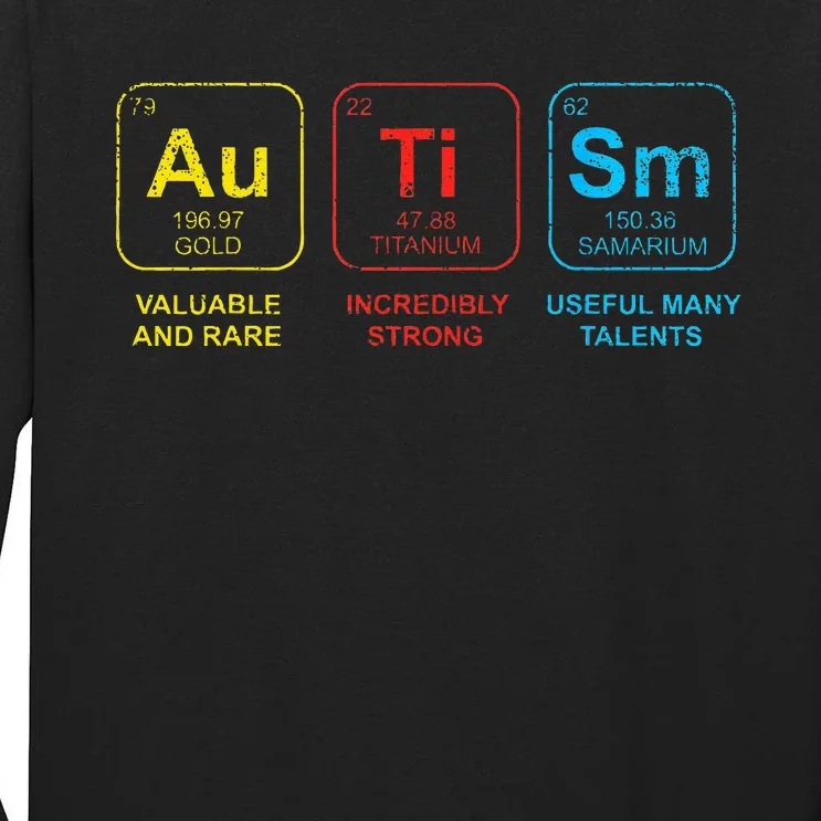 Autism Awareness Women Men Kids Elements Periodic Table ASD Tall Long Sleeve T-Shirt