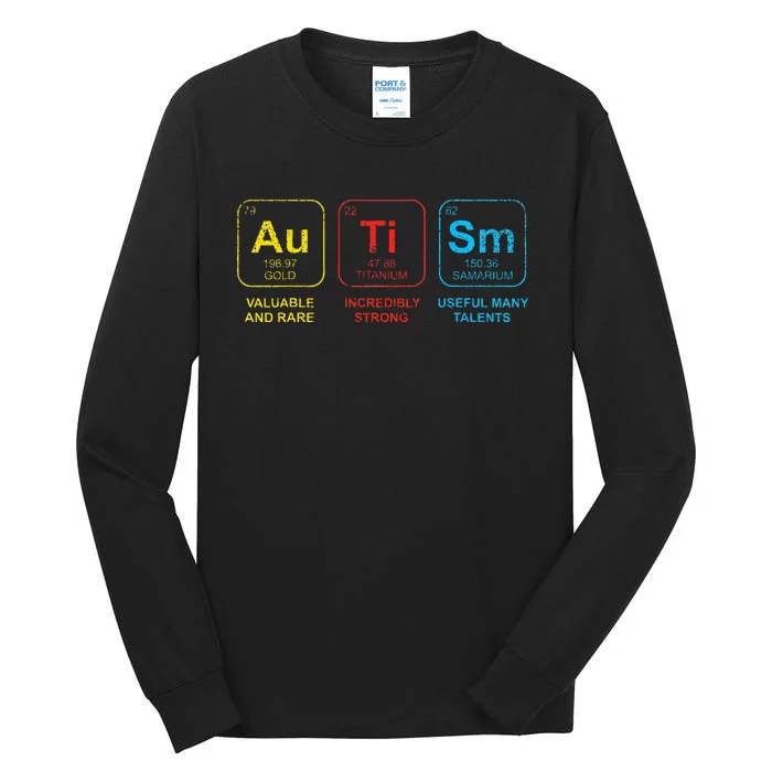 Autism Awareness Women Men Kids Elements Periodic Table ASD Tall Long Sleeve T-Shirt