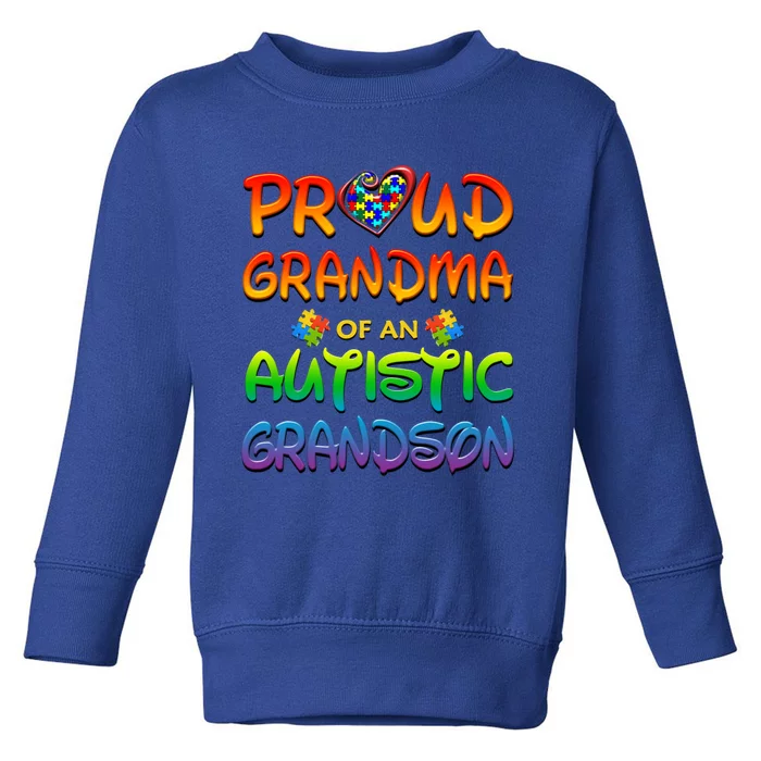 Autism Awareness Wear Proud Grandma Of Grandson Cool Gift Toddler Sweatshirt