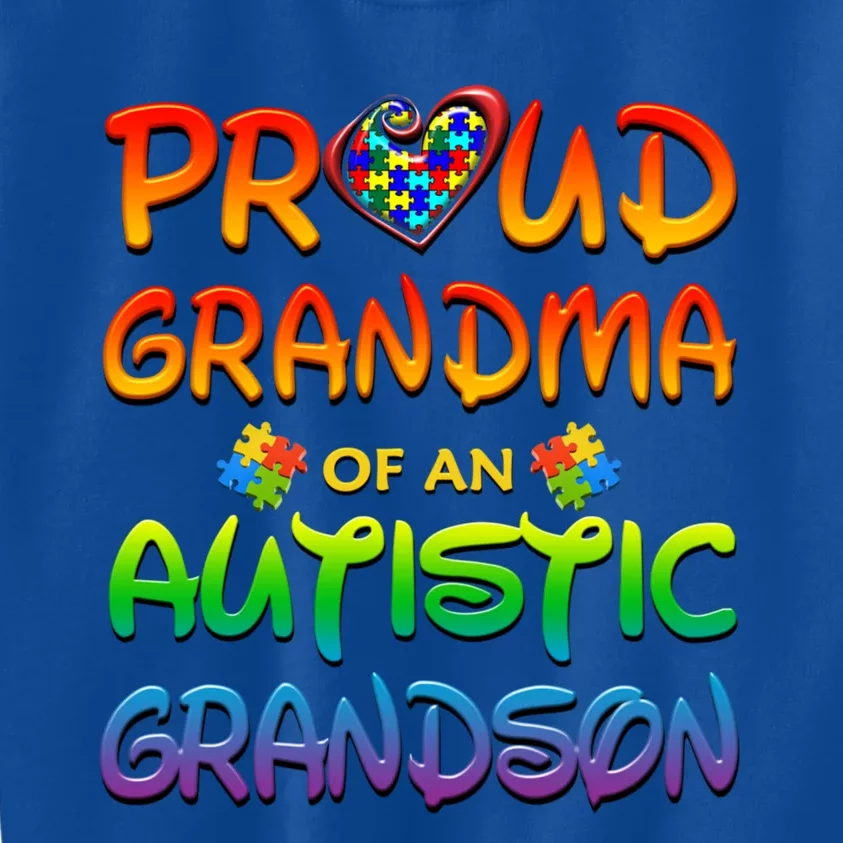 Autism Awareness Wear Proud Grandma Of Grandson Cool Gift Kids Sweatshirt