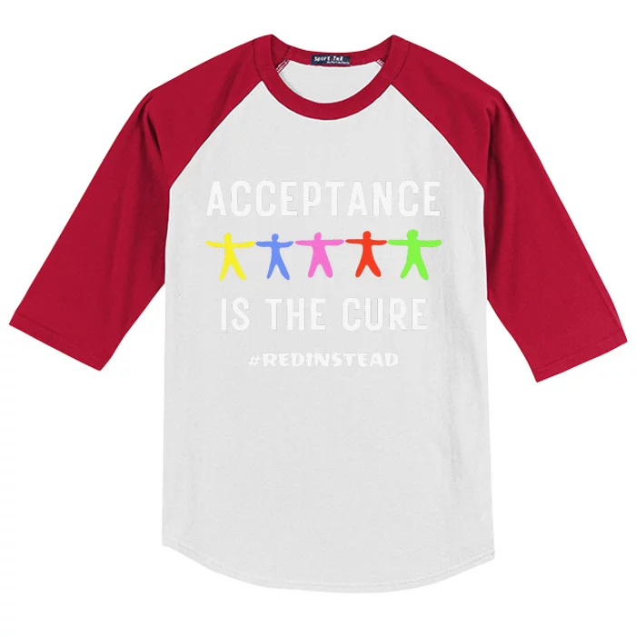 Autism Awareness Wear Red Instead In April REDinstead Kids Colorblock Raglan Jersey