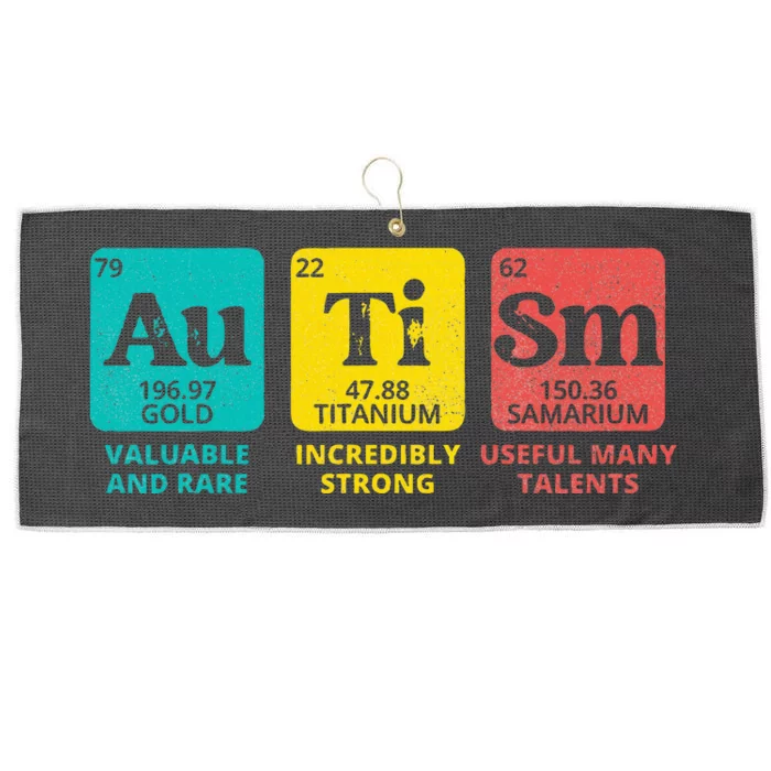 Autism Awareness Women Elements Periodic Table Large Microfiber Waffle Golf Towel