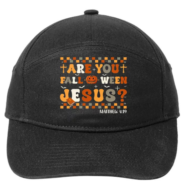 Autumn Are You Falloween Jesus Christian Halloween 7-Panel Snapback Hat