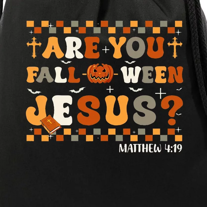 Autumn Are You Falloween Jesus Christian Halloween Drawstring Bag