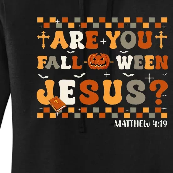 Autumn Are You Falloween Jesus Christian Halloween Women's Pullover Hoodie