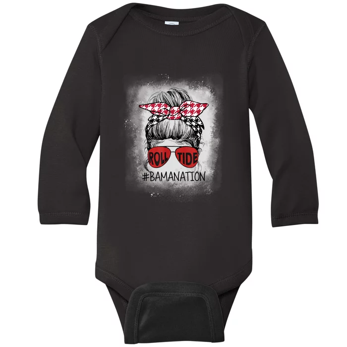 Alabama All Y'all The Tide Is Crimson Bamanation Roll Tide Baby Long Sleeve Bodysuit