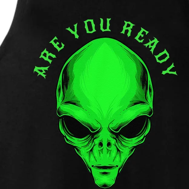 Alien Are You Ready For Halloween Ladies Tri-Blend Wicking Tank