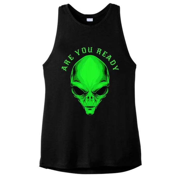 Alien Are You Ready For Halloween Ladies Tri-Blend Wicking Tank