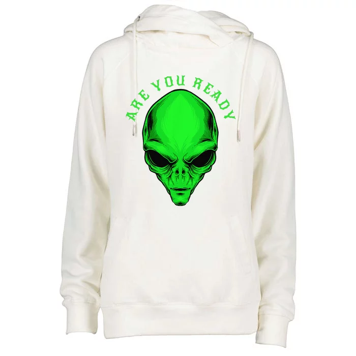 Alien Are You Ready For Halloween Womens Funnel Neck Pullover Hood