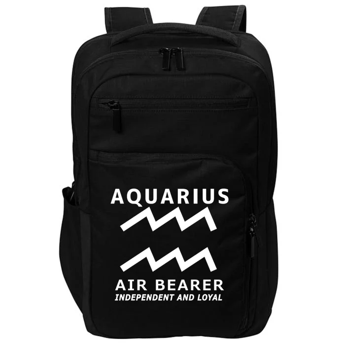 Aquarius Astrology Zodiac Horoscope Minimalist Gift Impact Tech Backpack