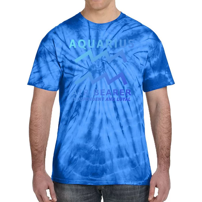 Aquarius Astrology Zodiac Horoscope Minimalist Gift Tie-Dye T-Shirt