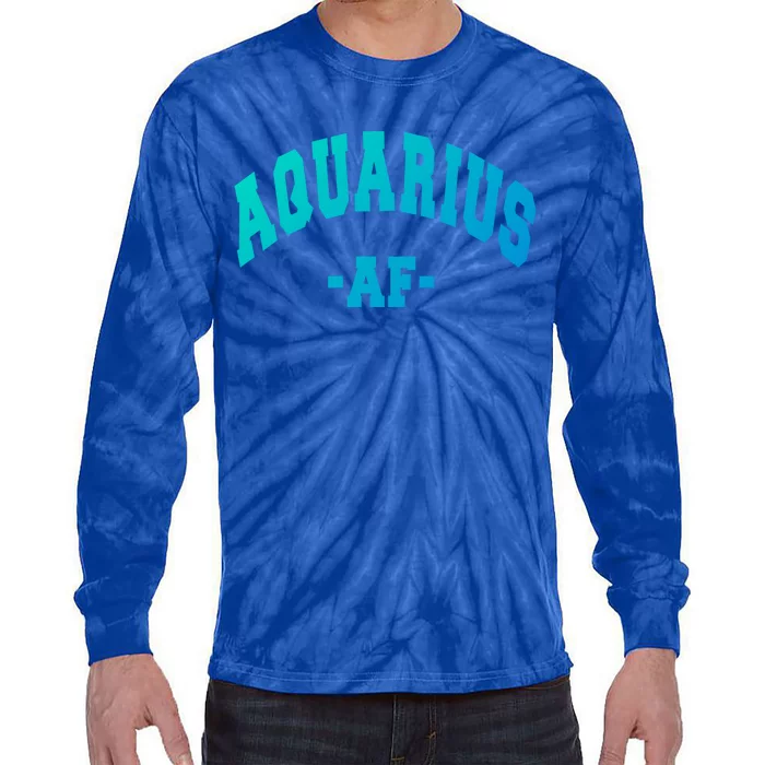 Aquarius Astrology Zodiac Sign Decorations Gift Tie-Dye Long Sleeve Shirt