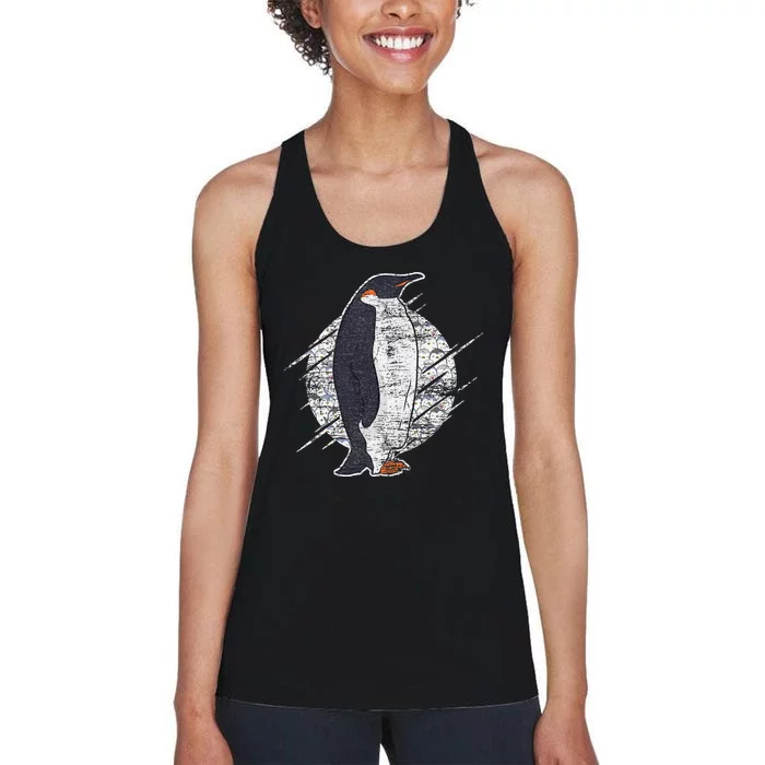 Antarctic Animals Zoo Penguin Earth Day Women's Racerback Tank