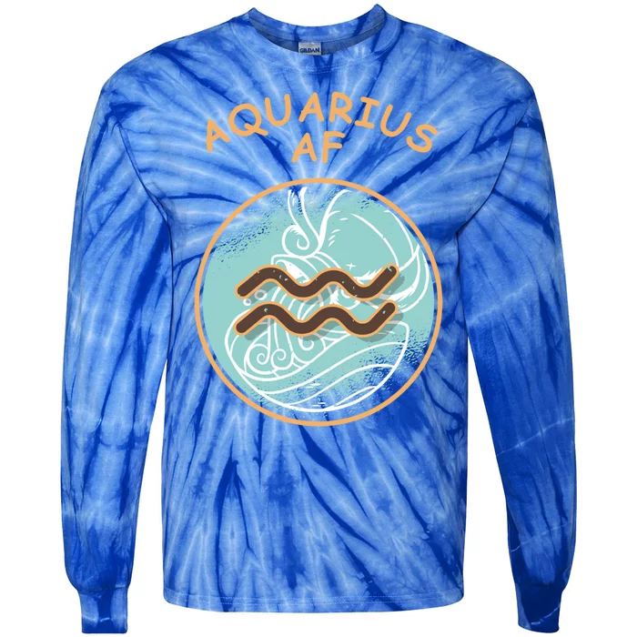 Aquarius Af Zodiac Sign Gift Tie-Dye Long Sleeve Shirt